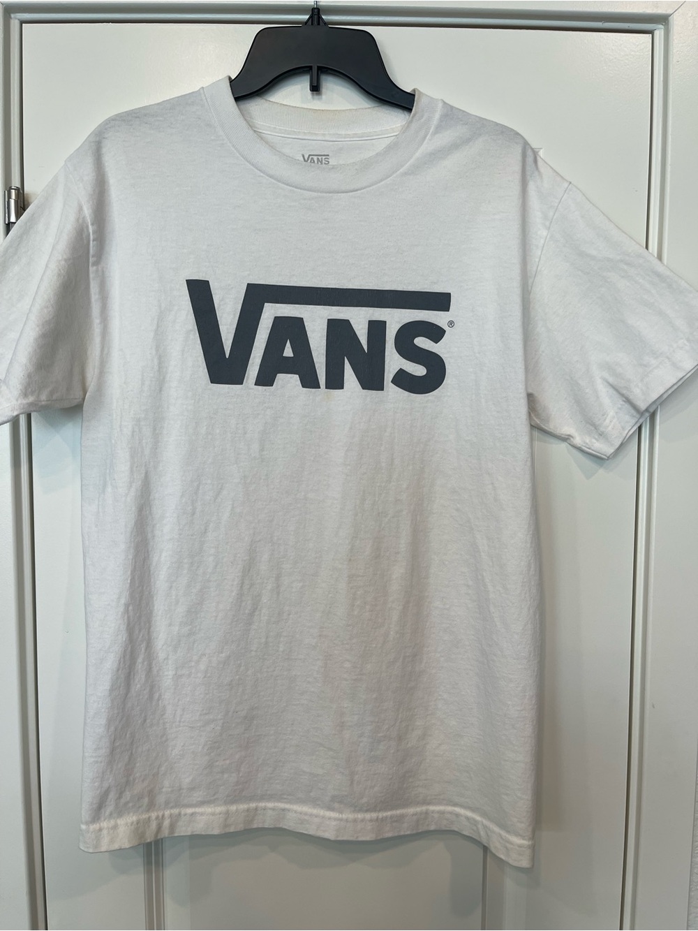 Vans White Short Sleeve Tee with Black Logo